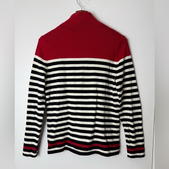 Lauren Ralph Lauren, red, black and white striped full zip sweater XL - Picture 8 of 8
